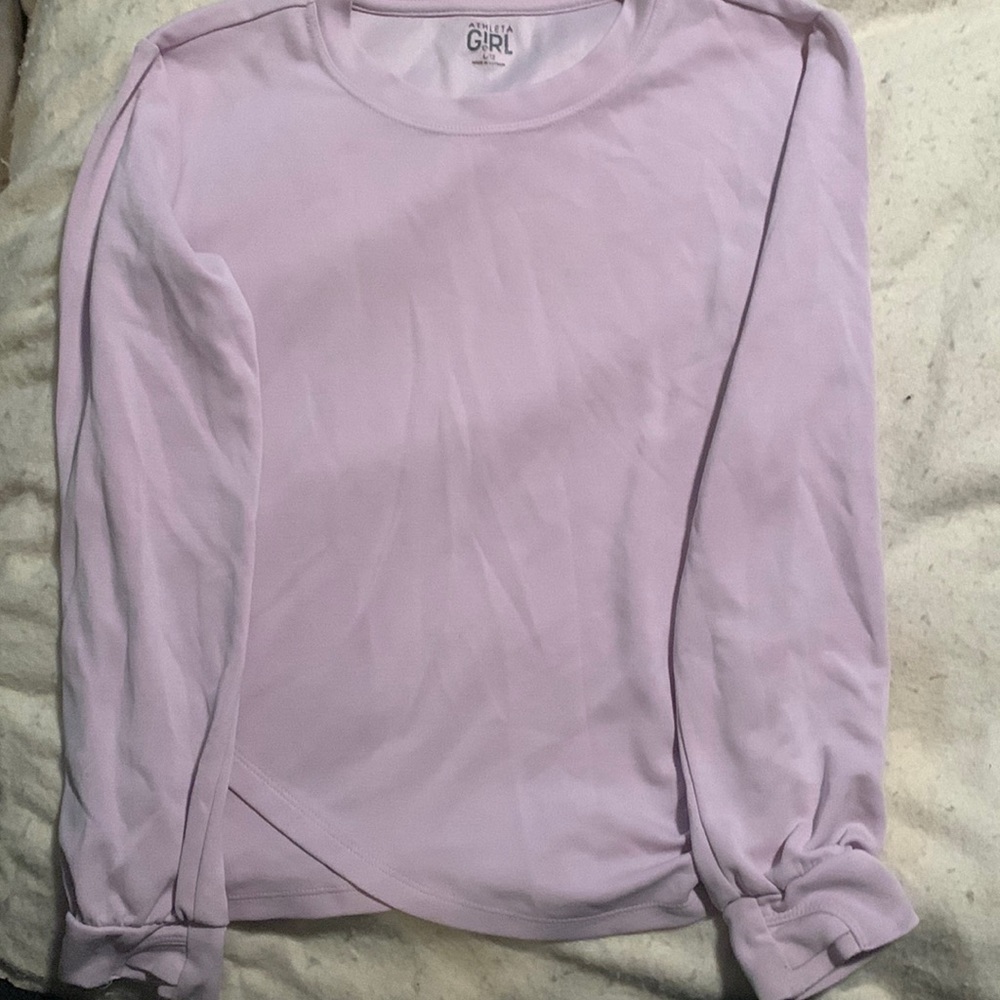 Lot of 2 long sleeve athleta girls shirts.